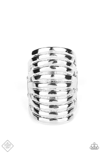 Imperial Glory Silver Ring-Jewelry-Paparazzi Accessories-Ericka C Wise, $5 Jewelry Paparazzi accessories jewelry ericka champion wise elite consultant life of the party fashion fix lead and nickel free florida palm bay melbourne