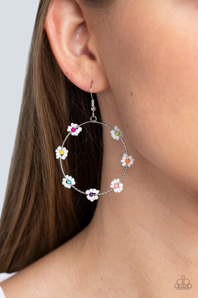 Dainty Daisy's Multi Earrings-Jewelry-Paparazzi Accessories-Ericka C Wise, $5 Jewelry Paparazzi accessories jewelry ericka champion wise elite consultant life of the party fashion fix lead and nickel free florida palm bay melbourne