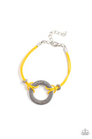 Choose Happy Yellow Bracelet-Jewelry-Paparazzi Accessories-Ericka C Wise, $5 Jewelry Paparazzi accessories jewelry ericka champion wise elite consultant life of the party fashion fix lead and nickel free florida palm bay melbourne
