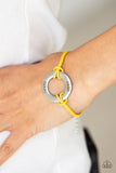 Choose Happy Yellow Bracelet-Jewelry-Paparazzi Accessories-Ericka C Wise, $5 Jewelry Paparazzi accessories jewelry ericka champion wise elite consultant life of the party fashion fix lead and nickel free florida palm bay melbourne