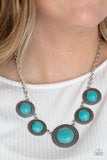 Circle the Wagons Blue Necklace-Jewelry-Paparazzi Accessories-Ericka C Wise, $5 Jewelry Paparazzi accessories jewelry ericka champion wise elite consultant life of the party fashion fix lead and nickel free florida palm bay melbourne