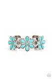 Desert Flower Patch Blue Bracelet-Jewelry-Paparazzi Accessories-Ericka C Wise, $5 Jewelry Paparazzi accessories jewelry ericka champion wise elite consultant life of the party fashion fix lead and nickel free florida palm bay melbourne
