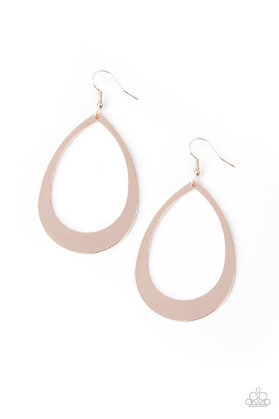 Fierce Fundamentals Rose Gold Earrings-Jewelry-Paparazzi Accessories-Ericka C Wise, $5 Jewelry Paparazzi accessories jewelry ericka champion wise elite consultant life of the party fashion fix lead and nickel free florida palm bay melbourne