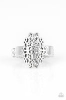 Full of Haute Air Silver Ring-Jewelry-Paparazzi Accessories-Ericka C Wise, $5 Jewelry Paparazzi accessories jewelry ericka champion wise elite consultant life of the party fashion fix lead and nickel free florida palm bay melbourne