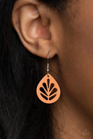 Leaf Yourself Wide Open Orange Earrings-Jewelry-Paparazzi Accessories-Ericka C Wise, $5 Jewelry Paparazzi accessories jewelry ericka champion wise elite consultant life of the party fashion fix lead and nickel free florida palm bay melbourne