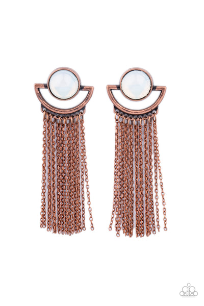 Opal Oracle Copper Earrings-Jewelry-Paparazzi Accessories-Ericka C Wise, $5 Jewelry Paparazzi accessories jewelry ericka champion wise elite consultant life of the party fashion fix lead and nickel free florida palm bay melbourne