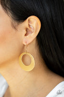 Outer Plains Gold Earrings-Jewelry-Paparazzi Accessories-Ericka C Wise, $5 Jewelry Paparazzi accessories jewelry ericka champion wise elite consultant life of the party fashion fix lead and nickel free florida palm bay melbourne