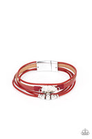 Tahoe Tourist Red Bracelet-Jewelry-Paparazzi Accessories-Ericka C Wise, $5 Jewelry Paparazzi accessories jewelry ericka champion wise elite consultant life of the party fashion fix lead and nickel free florida palm bay melbourne