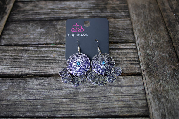 Vintage Blue Earrings-Jewelry-Paparazzi Accessories-Ericka C Wise, $5 Jewelry Paparazzi accessories jewelry ericka champion wise elite consultant life of the party fashion fix lead and nickel free florida palm bay melbourne