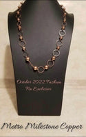 Metro Milestone Copper Necklace-Jewelry-Paparazzi Accessories-Ericka C Wise, $5 Jewelry Paparazzi accessories jewelry ericka champion wise elite consultant life of the party fashion fix lead and nickel free florida palm bay melbourne