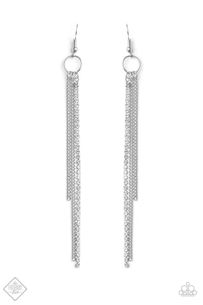 7 Days A Sleek White Earrings-Jewelry-Paparazzi Accessories-Ericka C Wise, $5 Jewelry Paparazzi accessories jewelry ericka champion wise elite consultant life of the party fashion fix lead and nickel free florida palm bay melbourne