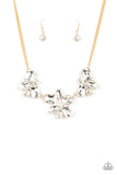 Galactic Goddess Gold Necklace-Jewelry-Paparazzi Accessories-Ericka C Wise, $5 Jewelry Paparazzi accessories jewelry ericka champion wise elite consultant life of the party fashion fix lead and nickel free florida palm bay melbourne