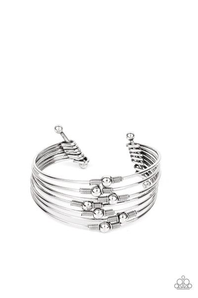 Industrial Intricacies Silver Bracelet-Jewelry-Paparazzi Accessories-Ericka C Wise, $5 Jewelry Paparazzi accessories jewelry ericka champion wise elite consultant life of the party fashion fix lead and nickel free florida palm bay melbourne