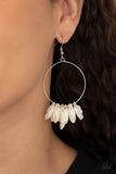 Sailboats and Seashells White Earrings-Jewelry-Paparazzi Accessories-Ericka C Wise, $5 Jewelry Paparazzi accessories jewelry ericka champion wise elite consultant life of the party fashion fix lead and nickel free florida palm bay melbourne
