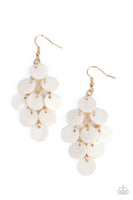 Tropical Tryst Gold Earrings-Jewelry-Paparazzi Accessories-Ericka C Wise, $5 Jewelry Paparazzi accessories jewelry ericka champion wise elite consultant life of the party fashion fix lead and nickel free florida palm bay melbourne