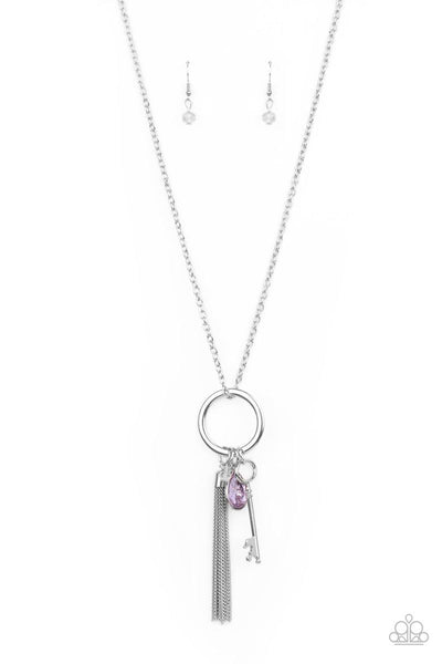 Unlock Your Sparkle Purple Necklace-Jewelry-Paparazzi Accessories-Ericka C Wise, $5 Jewelry Paparazzi accessories jewelry ericka champion wise elite consultant life of the party fashion fix lead and nickel free florida palm bay melbourne