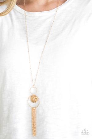 Faith Makes All Things Possible Gold Necklace-Jewelry-Paparazzi Accessories-Ericka C Wise, $5 Jewelry Paparazzi accessories jewelry ericka champion wise elite consultant life of the party fashion fix lead and nickel free florida palm bay melbourne