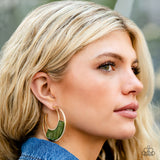 Contemporary Curves Green Earrings-Jewelry-Paparazzi Accessories-Ericka C Wise, $5 Jewelry Paparazzi accessories jewelry ericka champion wise elite consultant life of the party fashion fix lead and nickel free florida palm bay melbourne