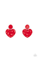 Just a Little Crush Red Earrings-Jewelry-Paparazzi Accessories-Ericka C Wise, $5 Jewelry Paparazzi accessories jewelry ericka champion wise elite consultant life of the party fashion fix lead and nickel free florida palm bay melbourne