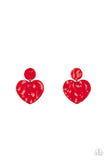 Just a Little Crush Red Earrings-Jewelry-Paparazzi Accessories-Ericka C Wise, $5 Jewelry Paparazzi accessories jewelry ericka champion wise elite consultant life of the party fashion fix lead and nickel free florida palm bay melbourne