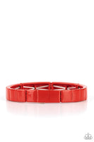 Material Movement Red Bracelet-Jewelry-Paparazzi Accessories-Ericka C Wise, $5 Jewelry Paparazzi accessories jewelry ericka champion wise elite consultant life of the party fashion fix lead and nickel free florida palm bay melbourne