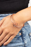 Rosy Repose Copper Bracelet-Jewelry-Paparazzi Accessories-Ericka C Wise, $5 Jewelry Paparazzi accessories jewelry ericka champion wise elite consultant life of the party fashion fix lead and nickel free florida palm bay melbourne