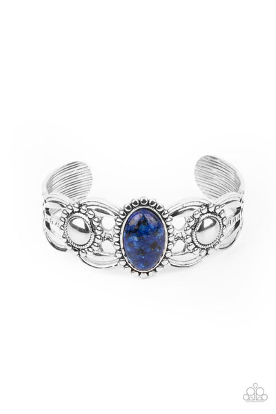 Solar Solstice Blue Bracelet-Jewelry-Paparazzi Accessories-Ericka C Wise, $5 Jewelry Paparazzi accessories jewelry ericka champion wise elite consultant life of the party fashion fix lead and nickel free florida palm bay melbourne