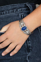 Solar Solstice Blue Bracelet-Jewelry-Paparazzi Accessories-Ericka C Wise, $5 Jewelry Paparazzi accessories jewelry ericka champion wise elite consultant life of the party fashion fix lead and nickel free florida palm bay melbourne
