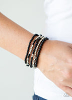 Stacked Showcase Black Bracelet-Jewelry-Paparazzi Accessories-Ericka C Wise, $5 Jewelry Paparazzi accessories jewelry ericka champion wise elite consultant life of the party fashion fix lead and nickel free florida palm bay melbourne