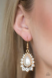 Regal Renewal Gold Earrings-Jewelry-Paparazzi Accessories-Ericka C Wise, $5 Jewelry Paparazzi accessories jewelry ericka champion wise elite consultant life of the party fashion fix lead and nickel free florida palm bay melbourne