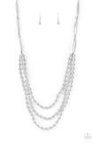 Beaded Beacon Silver Necklace-Jewelry-Paparazzi Accessories-Ericka C Wise, $5 Jewelry Paparazzi accessories jewelry ericka champion wise elite consultant life of the party fashion fix lead and nickel free florida palm bay melbourne
