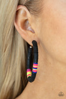 Colorfully Contagious Black Earrings-Jewelry-Paparazzi Accessories-Ericka C Wise, $5 Jewelry Paparazzi accessories jewelry ericka champion wise elite consultant life of the party fashion fix lead and nickel free florida palm bay melbourne