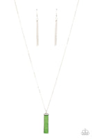 Set In Gemstone Green Necklace-Jewelry-Paparazzi Accessories-Ericka C Wise, $5 Jewelry Paparazzi accessories jewelry ericka champion wise elite consultant life of the party fashion fix lead and nickel free florida palm bay melbourne