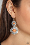 Sunny Sahara Orange Earrings-Jewelry-Paparazzi Accessories-Ericka C Wise, $5 Jewelry Paparazzi accessories jewelry ericka champion wise elite consultant life of the party fashion fix lead and nickel free florida palm bay melbourne
