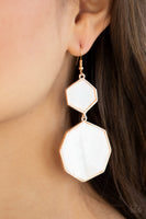 Vacation Glow Rose Gold Earrings-Jewelry-Paparazzi Accessories-Ericka C Wise, $5 Jewelry Paparazzi accessories jewelry ericka champion wise elite consultant life of the party fashion fix lead and nickel free florida palm bay melbourne