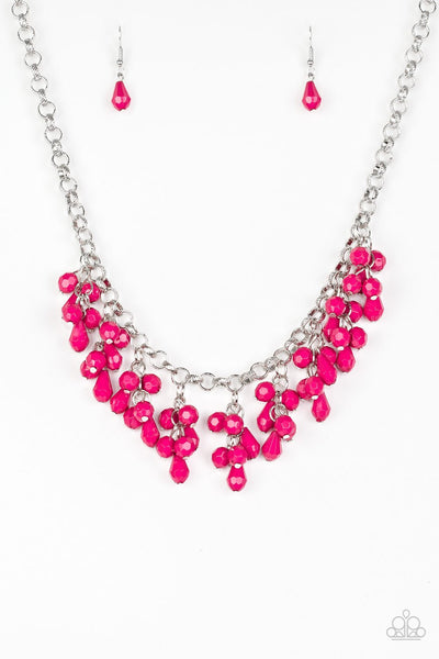 Modern Macarena Pink Necklace-Jewelry-Paparazzi Accessories-Ericka C Wise, $5 Jewelry Paparazzi accessories jewelry ericka champion wise elite consultant life of the party fashion fix lead and nickel free florida palm bay melbourne