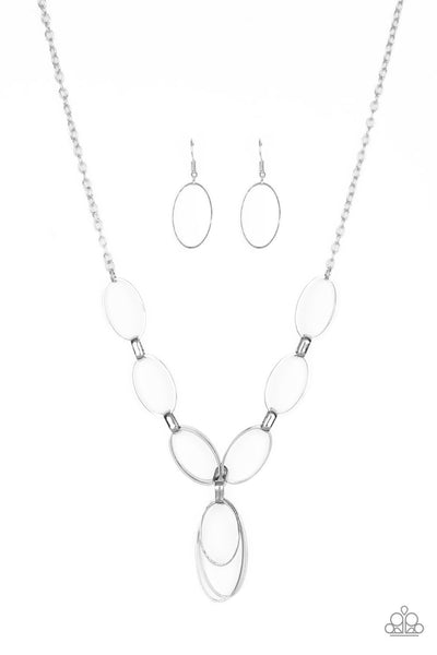 All Oval Town Silver Necklace-Jewelry-Paparazzi Accessories-Ericka C Wise, $5 Jewelry Paparazzi accessories jewelry ericka champion wise elite consultant life of the party fashion fix lead and nickel free florida palm bay melbourne
