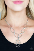 All Oval Town Silver Necklace-Jewelry-Paparazzi Accessories-Ericka C Wise, $5 Jewelry Paparazzi accessories jewelry ericka champion wise elite consultant life of the party fashion fix lead and nickel free florida palm bay melbourne