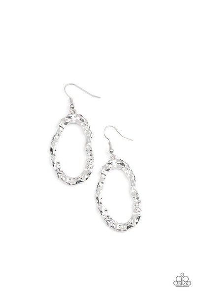 Artifact Checker Silver Earrings-Jewelry-Paparazzi Accessories-Ericka C Wise, $5 Jewelry Paparazzi accessories jewelry ericka champion wise elite consultant life of the party fashion fix lead and nickel free florida palm bay melbourne