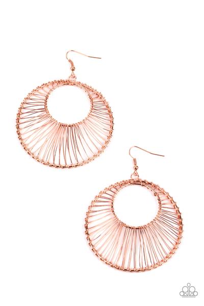 Artisan Applique Copper Earrings-Jewelry-Paparazzi Accessories-Ericka C Wise, $5 Jewelry Paparazzi accessories jewelry ericka champion wise elite consultant life of the party fashion fix lead and nickel free florida palm bay melbourne