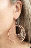 Artisan Applique Copper Earrings-Jewelry-Paparazzi Accessories-Ericka C Wise, $5 Jewelry Paparazzi accessories jewelry ericka champion wise elite consultant life of the party fashion fix lead and nickel free florida palm bay melbourne