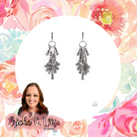 Fan of Glam Silver Earrings-Jewelry-Paparazzi Accessories-Ericka C Wise, $5 Jewelry Paparazzi accessories jewelry ericka champion wise elite consultant life of the party fashion fix lead and nickel free florida palm bay melbourne