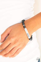 Fearless Faith- Black Stretch Bracelet-Jewelry-Paparazzi Accessories-Ericka C Wise, $5 Jewelry Paparazzi accessories jewelry ericka champion wise elite consultant life of the party fashion fix lead and nickel free florida palm bay melbourne