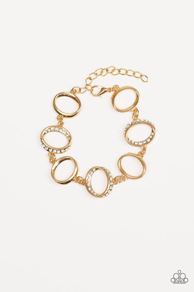 Beautiful Inside and Out Gold Bracelet-Jewelry-Paparazzi Accessories-Ericka C Wise, $5 Jewelry Paparazzi accessories jewelry ericka champion wise elite consultant life of the party fashion fix lead and nickel free florida palm bay melbourne