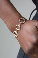 Beautiful Inside and Out Gold Bracelet-Jewelry-Paparazzi Accessories-Ericka C Wise, $5 Jewelry Paparazzi accessories jewelry ericka champion wise elite consultant life of the party fashion fix lead and nickel free florida palm bay melbourne