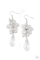 Before and After Glow White Earrings-Jewelry-Paparazzi Accessories-Ericka C Wise, $5 Jewelry Paparazzi accessories jewelry ericka champion wise elite consultant life of the party fashion fix lead and nickel free florida palm bay melbourne