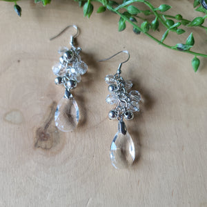 Before and After Glow White Earrings-Jewelry-Paparazzi Accessories-Ericka C Wise, $5 Jewelry Paparazzi accessories jewelry ericka champion wise elite consultant life of the party fashion fix lead and nickel free florida palm bay melbourne