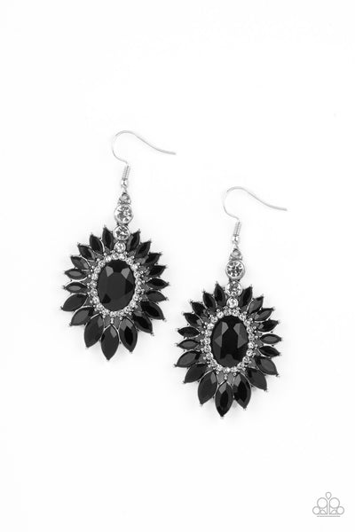 Big Time Twinkle Black Earrings-Jewelry-Paparazzi Accessories-Ericka C Wise, $5 Jewelry Paparazzi accessories jewelry ericka champion wise elite consultant life of the party fashion fix lead and nickel free florida palm bay melbourne
