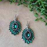 Big Time Twinkle Green Earrings-Jewelry-Paparazzi Accessories-Ericka C Wise, $5 Jewelry Paparazzi accessories jewelry ericka champion wise elite consultant life of the party fashion fix lead and nickel free florida palm bay melbourne