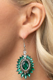 Big Time Twinkle Green Earrings-Jewelry-Paparazzi Accessories-Ericka C Wise, $5 Jewelry Paparazzi accessories jewelry ericka champion wise elite consultant life of the party fashion fix lead and nickel free florida palm bay melbourne